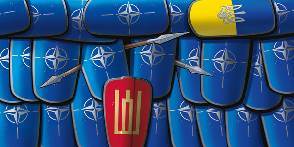 shields of soldiers symbols of Lithuania Ukraine NATO