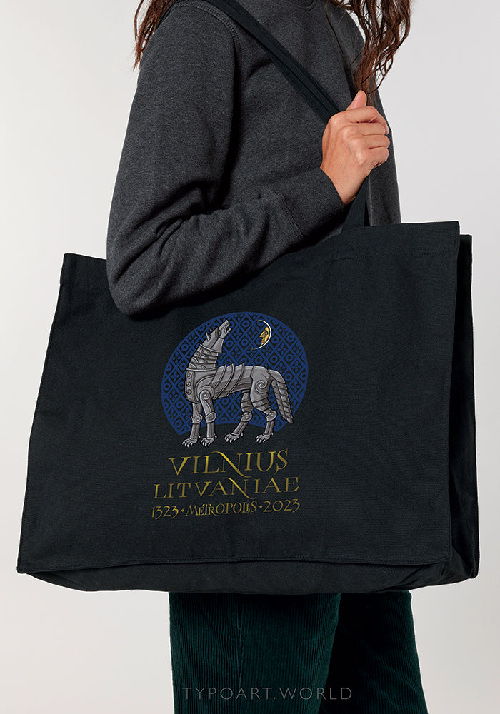 shopping bag  iron wolf moon TYPOART