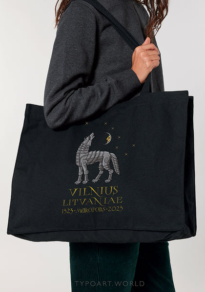 shopping bag iron wolf moon stars TYPOART