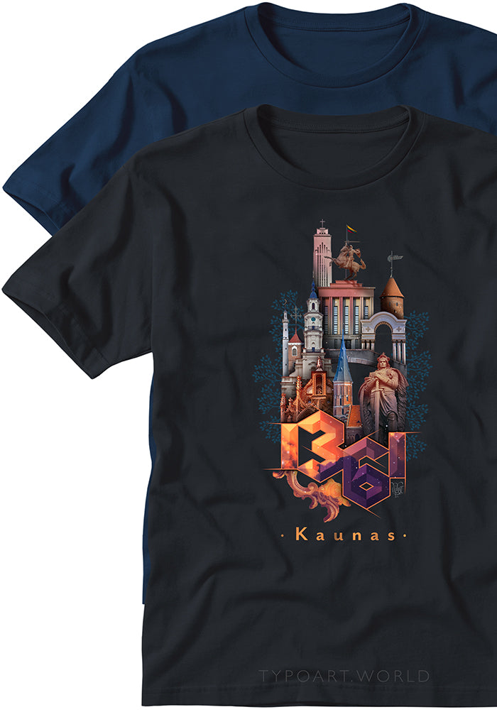 Kaunas 1361 T-shirts TYPOART historical souvenirs