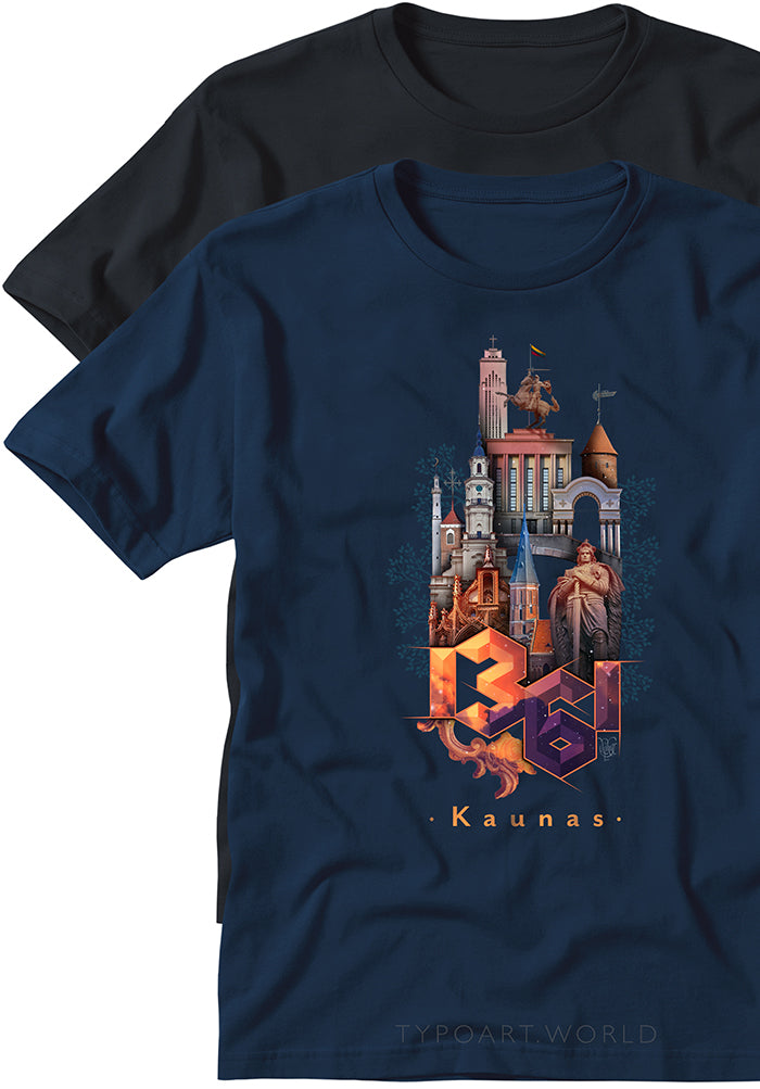 Kaunas 1361 T-shirts TYPOART historical souvenirs