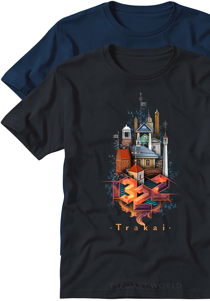 Trakai 1322 T-shirts TYPOART historical souvenirs