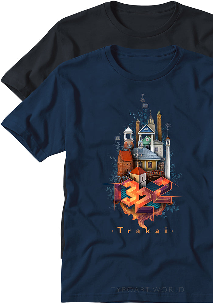 Trakai 1322 T-shirts TYPOART historical souvenirs