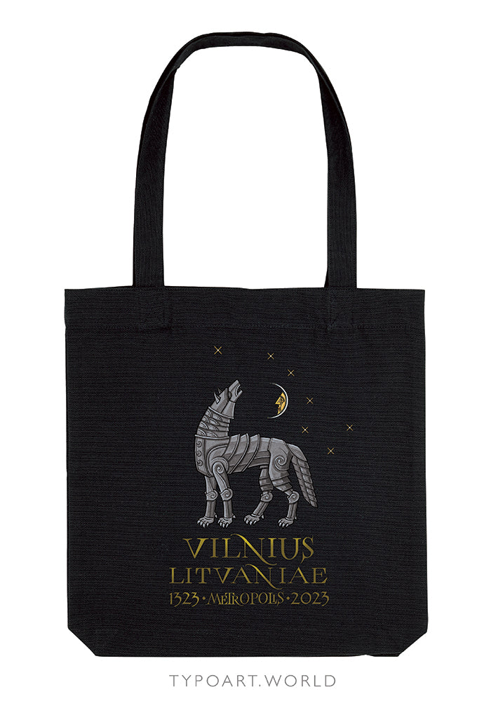 iron wolf moon stars tote bag TYPOART
