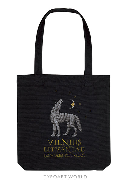 iron wolf moon stars tote bag TYPOART