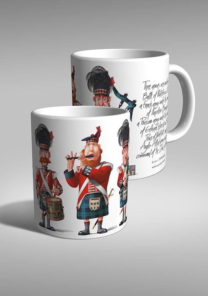 Band Scots Guards Battle Waterloo history TYPOART souvenirs mug