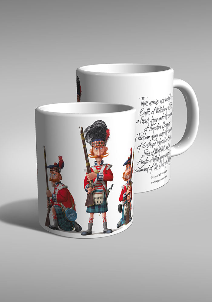 Scots Guards Battle Waterloo history TYPOART souvenirs mug