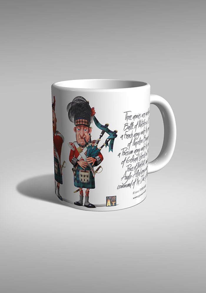Band Scots Guards Battle Waterloo history TYPOART souvenirs mug