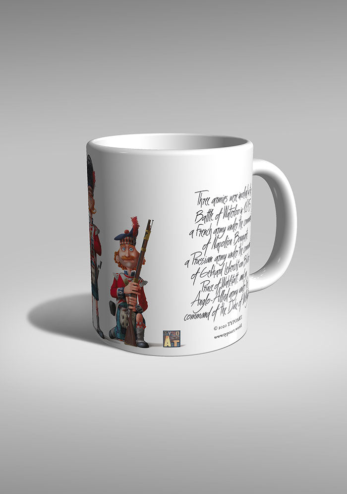 Scots Guards Battle Waterloo history TYPOART souvenirs mug