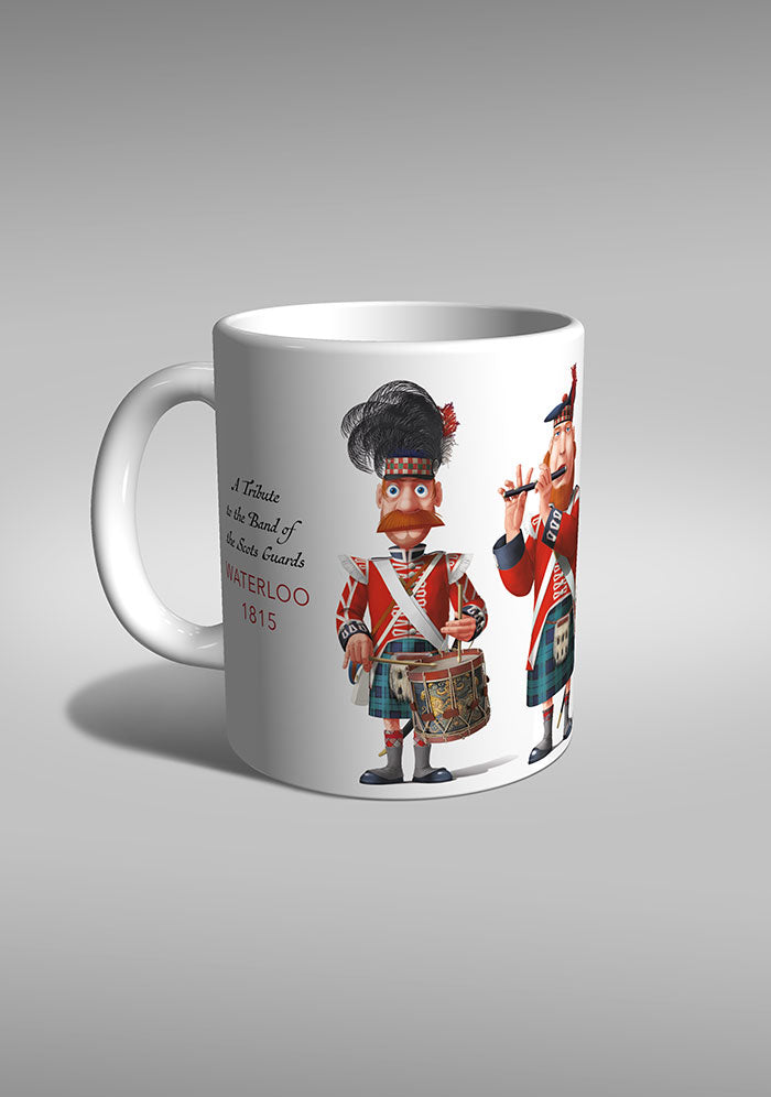 Band Scots Guards Battle Waterloo history TYPOART souvenirs mug