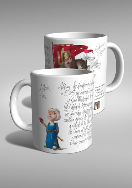 King Gediminas Lithuania daughter Aldona mug souvenir TYPOART
