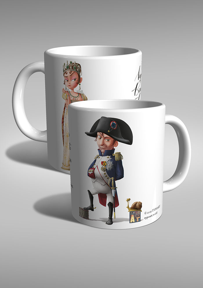 Napoleon Bonaparte Josephine Emperor Empress French mug historical souvenir TYPOART 