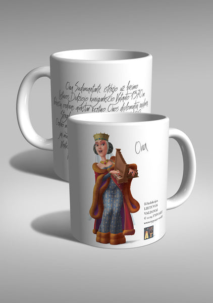 Ona Vytautas didysis suvenyras puodelis istorija LietuvaTYPOART
