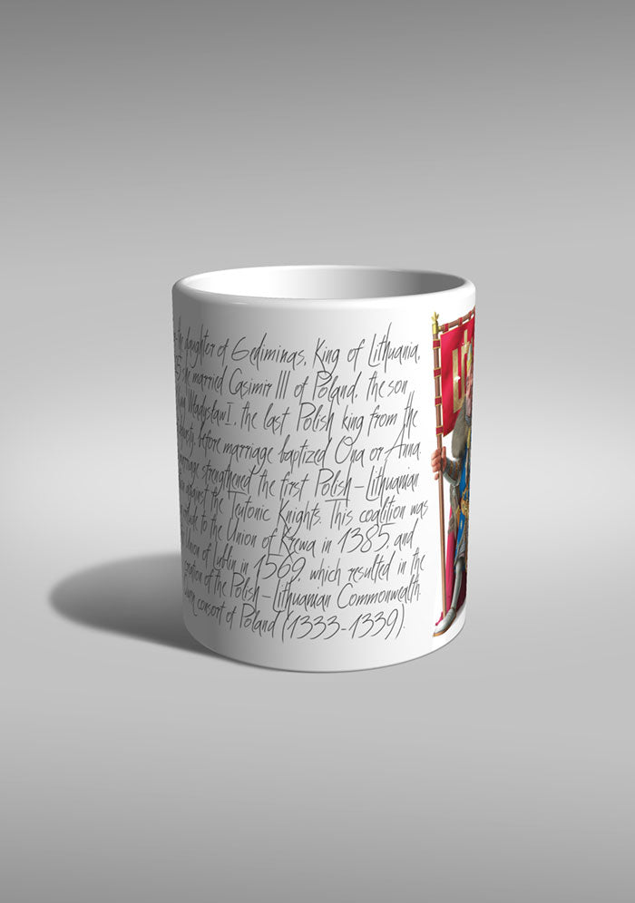 King Gediminas Lithuania daughter Aldona mug souvenir TYPOART