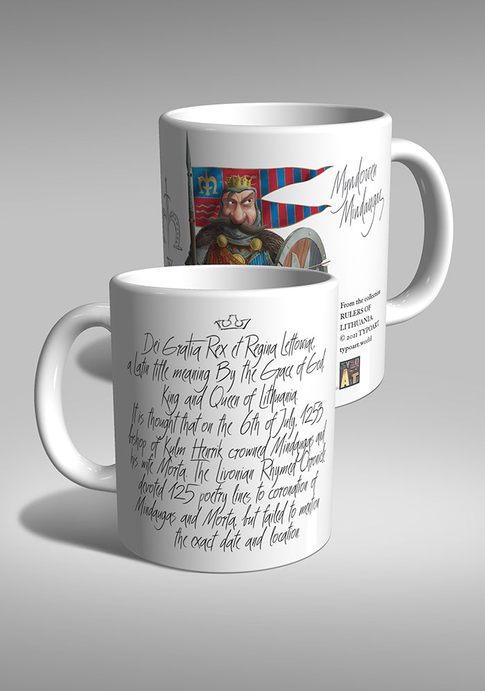king Mindaugas Lithuania history middle ages TYPOART souvenirs  mug