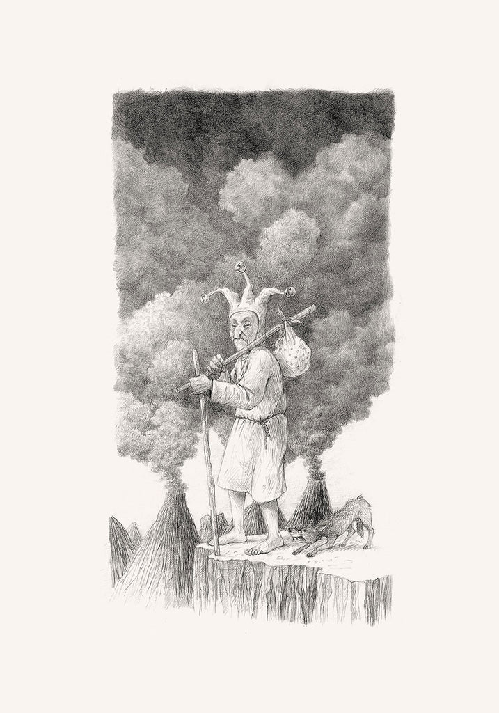 abyss, beggar, drawing, original art, art print, artist Gediminas Leonavičius, Typoart