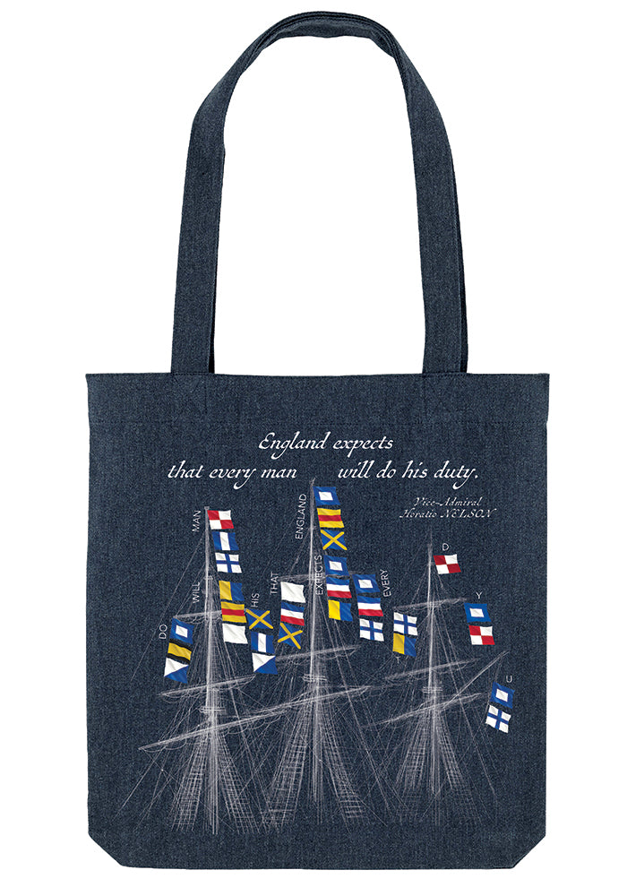 Horatio Nelson's flag signal at the Battle of Trafalgar, 1805  / TOTE BAG
