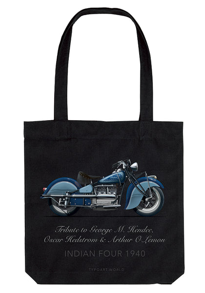 Indian 4 Motorcycle 1940 bag TYPOART souvenirs
