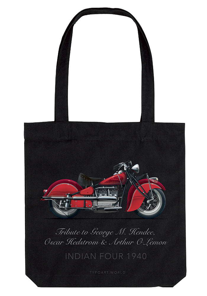 Indian 4 Motorcycle 1940 bag TYPOART souvenirs
