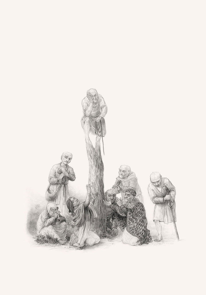 mythology, book illustration, drawing, original art, art print, artist Gediminas Leonavičius, Typoart