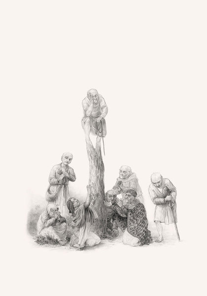 mythology, book illustration, drawing, original art, art print, artist Gediminas Leonavičius, Typoart