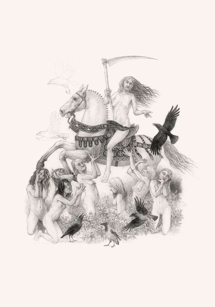 death, drawing, original art, art print, artist Gediminas Leonavičius, Typoart