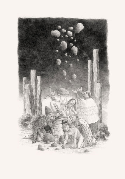 mole, mythology, drawing, original art, art print, artist Gediminas Leonavičius, Typoart