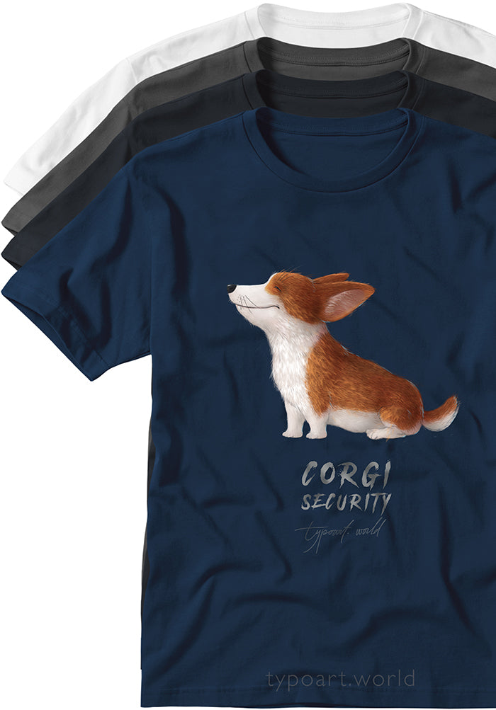 corgi security tshirts TYPOART