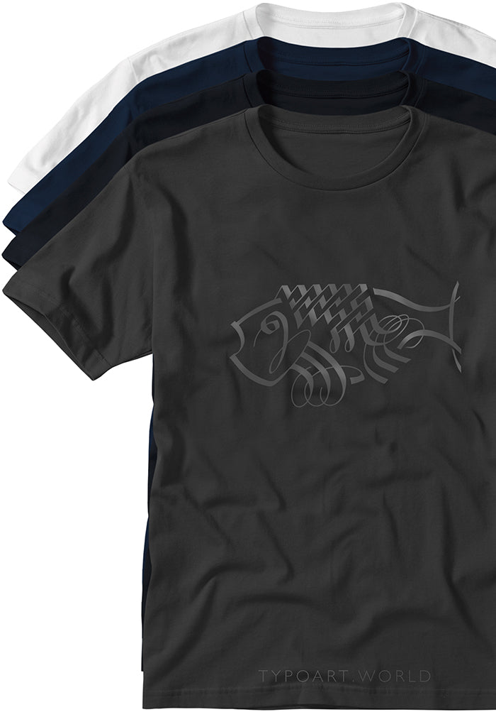 fish calligrapfy t-shirts TYPOART souvenir