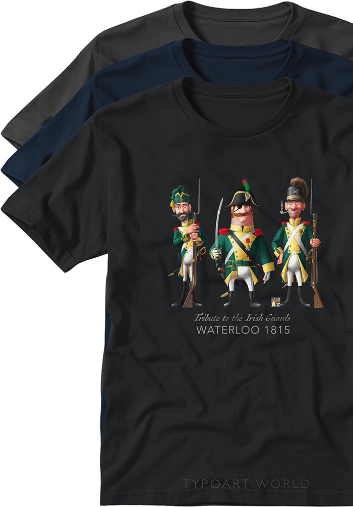 Irish Guards Waterloo T-shirts TYPOART drawing