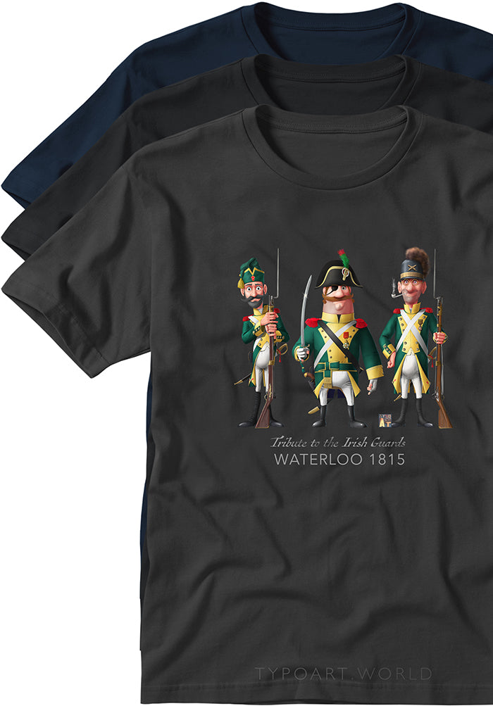 Irish Guards Waterloo T-shirts TYPOART drawing