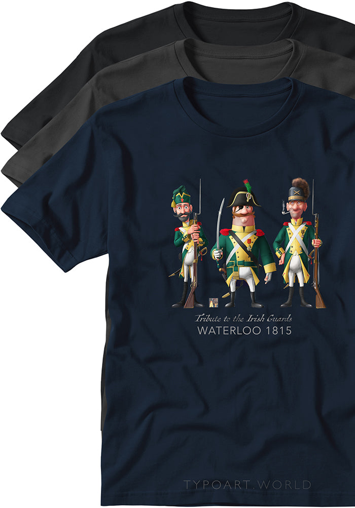 Irish Guards Waterloo T-shirts TYPOART drawing