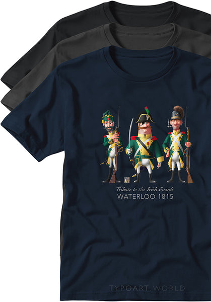 Irish Guards Waterloo T-shirts TYPOART drawing