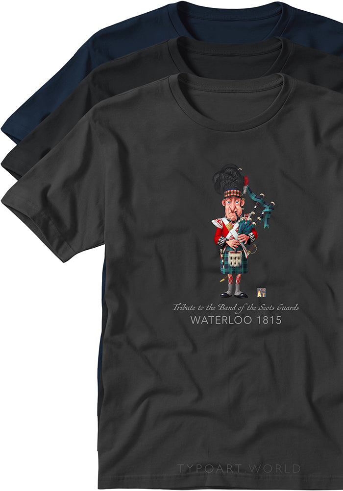 Scots Piper T-shirts TYPOART drawing