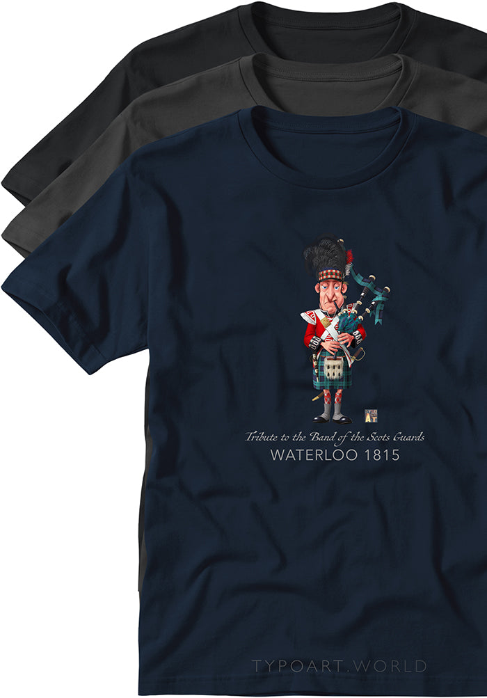 Scots Piper T-shirts TYPOART drawing