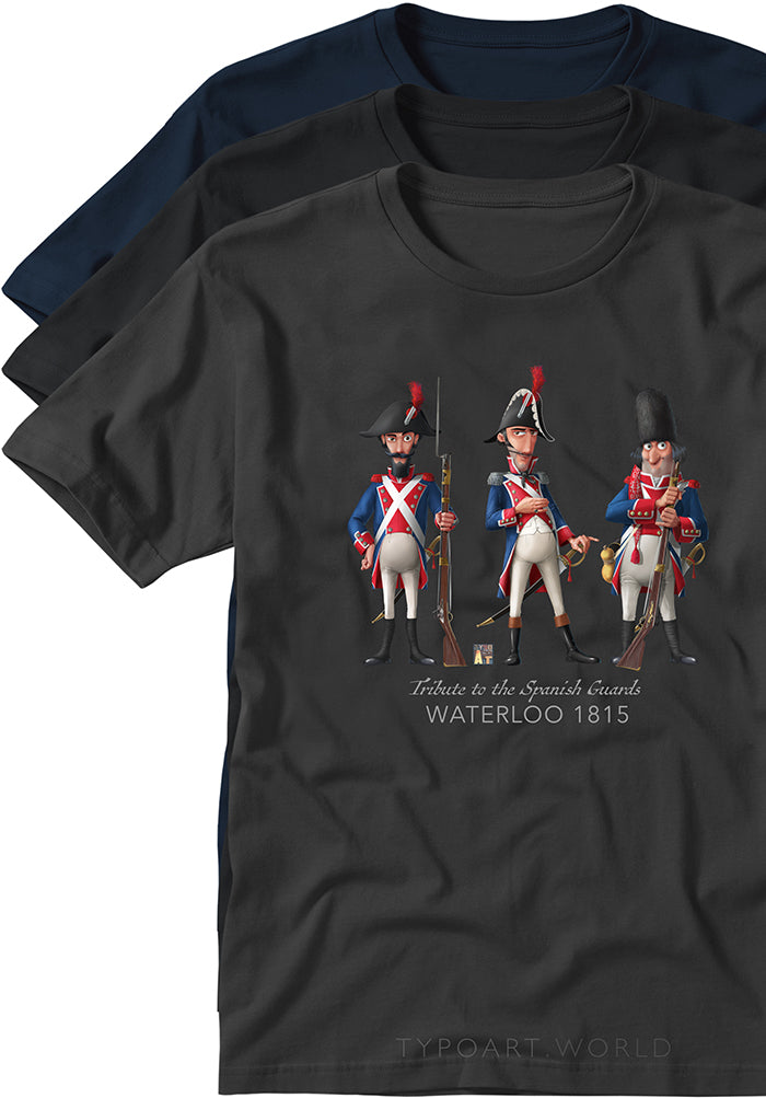 Spanish Guards Waterloo T-shirts TYPOART drawing