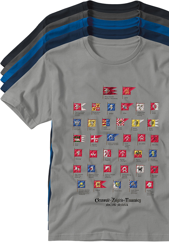 Grunwald Tannenberg Žalgiris battle Polska Litwa bandera flags T-shirts souvenirs TYPOART Lithuania