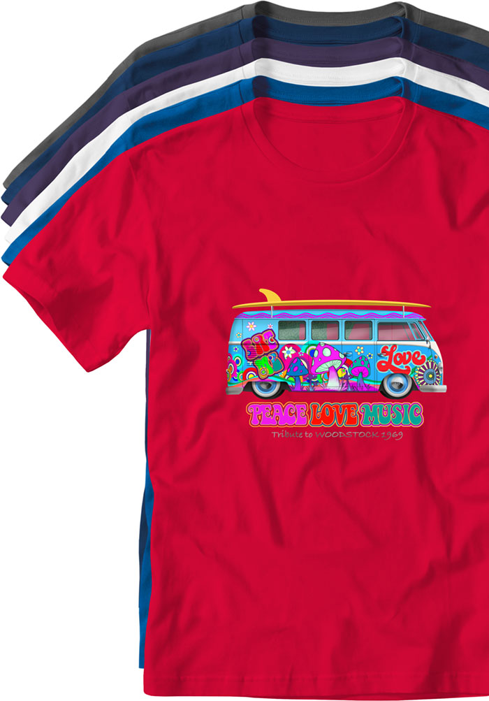 hipie bus peace love music TYPOART
