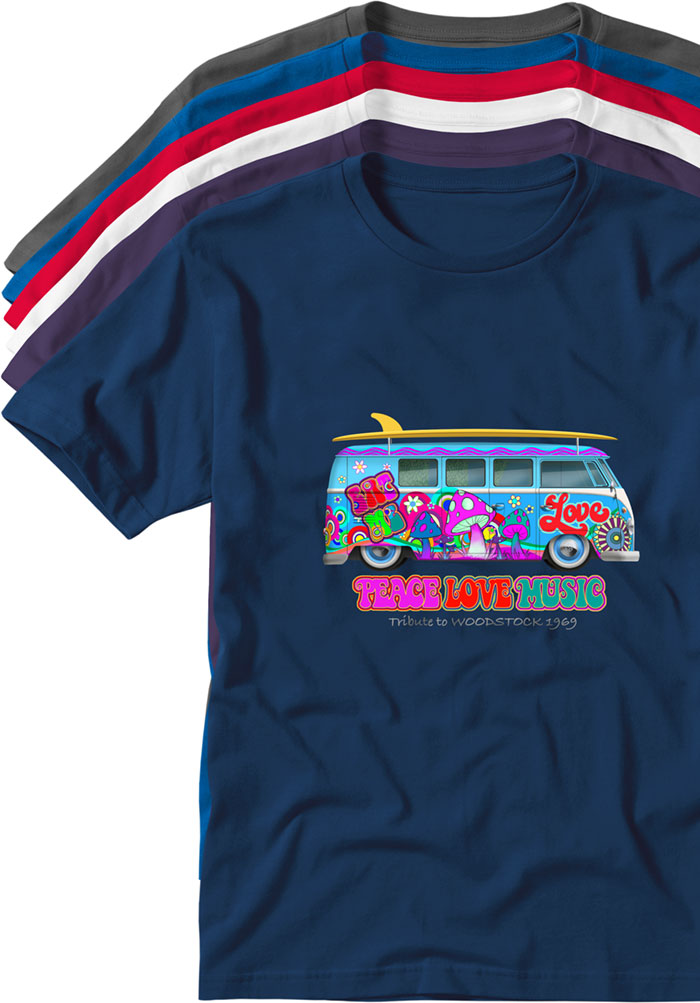 hipie bus peace love music TYPOART