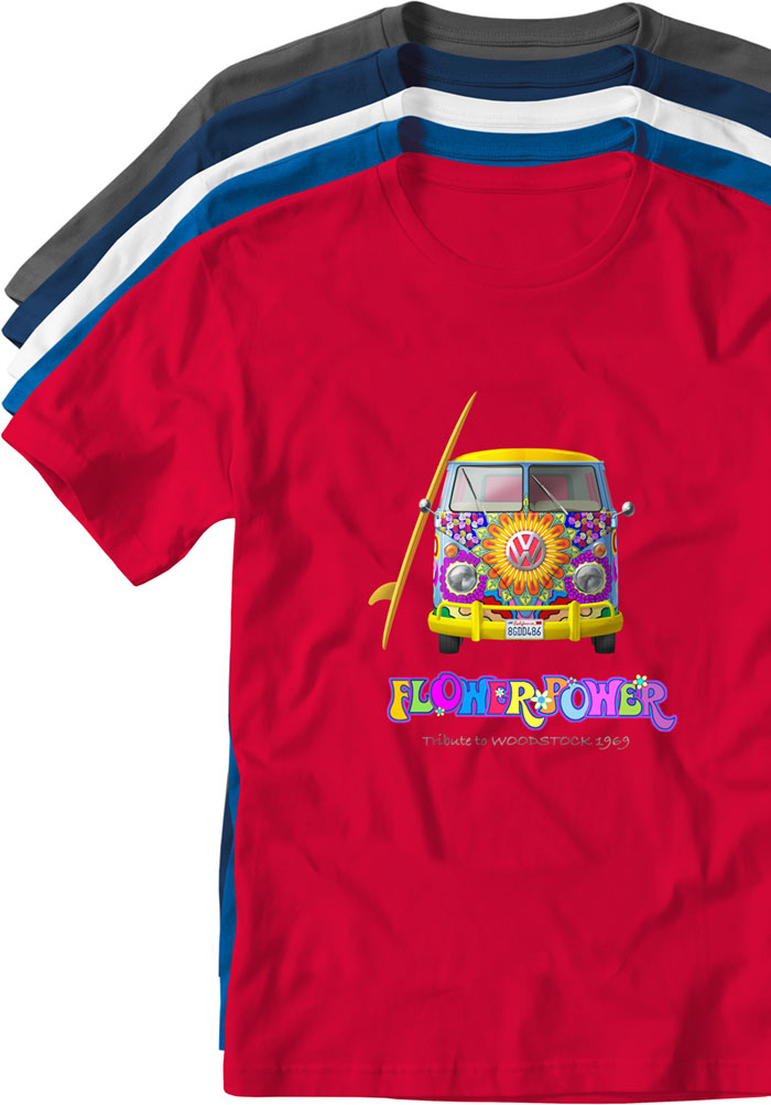 hippie bus T-shirts TYPOART