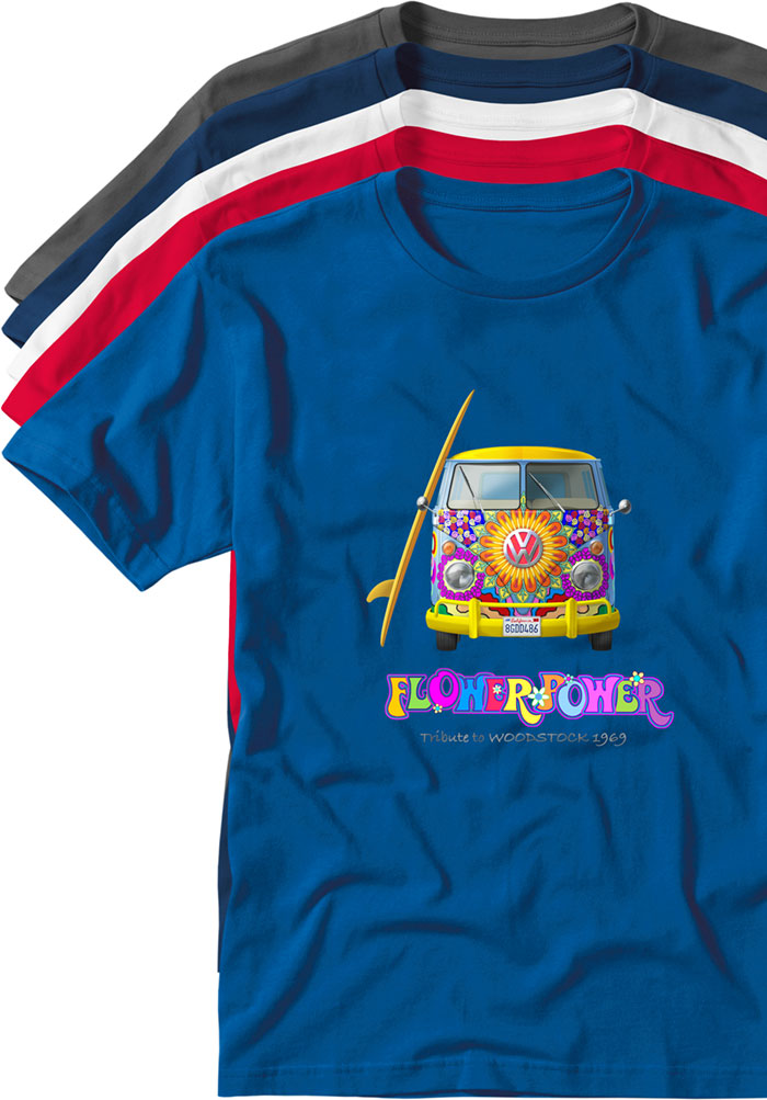 hippie bus T-shirts TYPOART