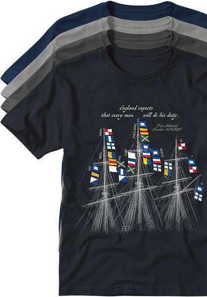 Napoleonic Wars Horatio Nelson Battle of Trafalgar naval signals T-shirts souvenir TYPOART