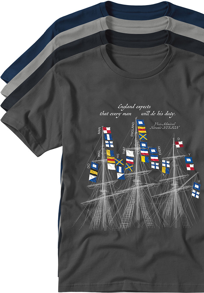 Napoleonic Wars Horatio Nelson Battle of Trafalgar naval signals T-shirts souvenir TYPOART