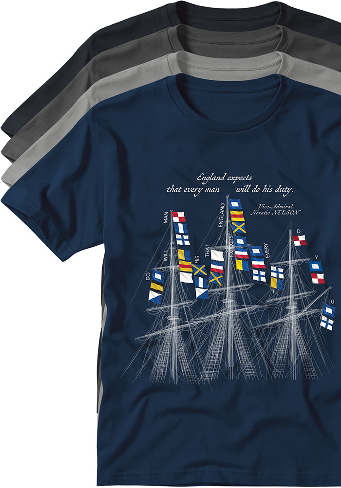 Napoleonic Wars Horatio Nelson Battle of Trafalgar naval signals T-shirts souvenir TYPOART