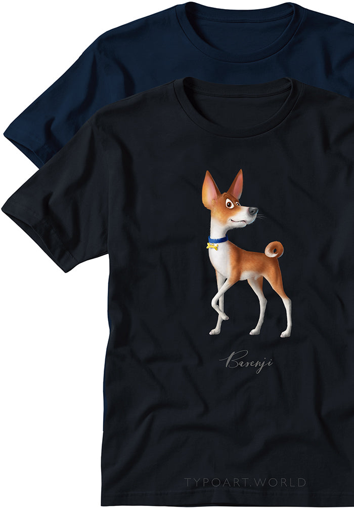 Basenji dog T-shirts TYPOART