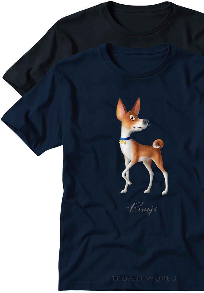 Basenji dog T-shirts TYPOART