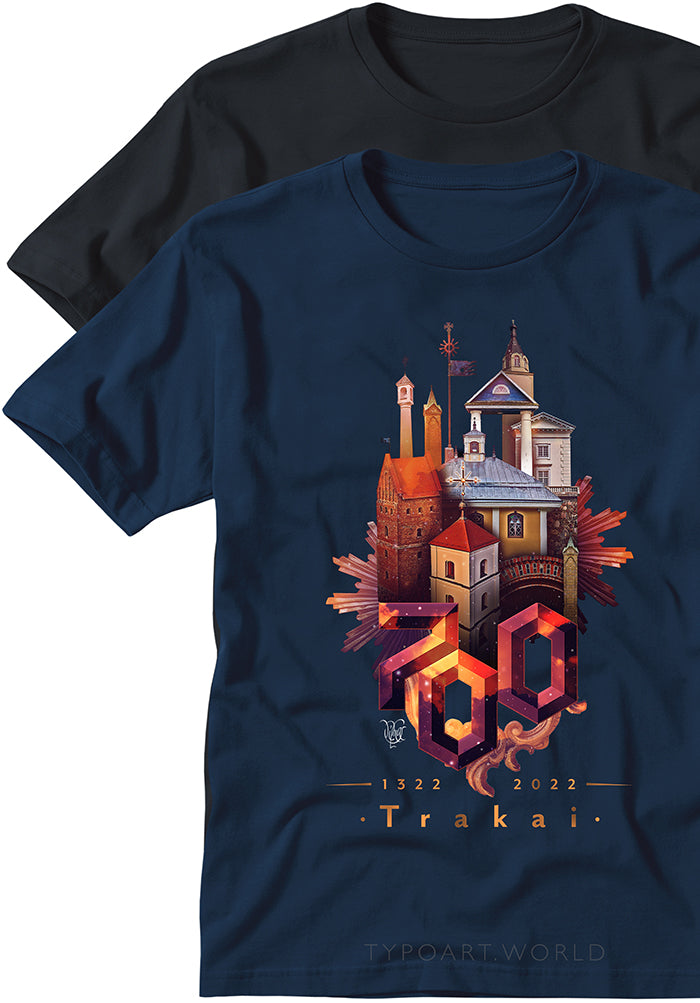 Trakai 700 T-shirts TYPOART historical souvenirs