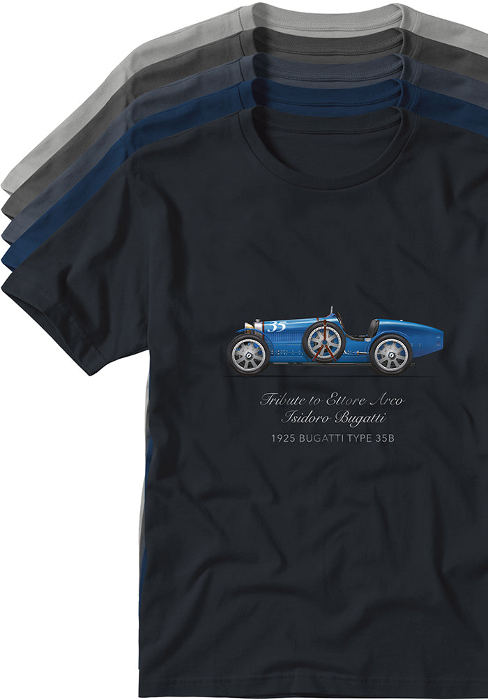 Bugatti Type 35B 1925 T-shirts TYPOART historical souvenirs