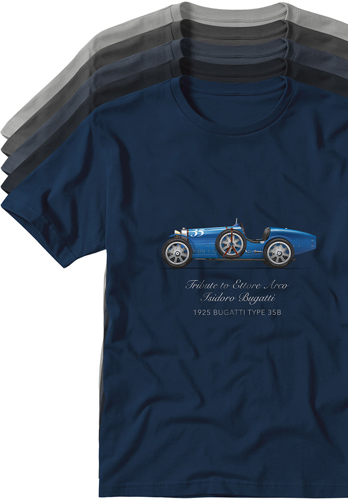 Bugatti Type 35B 1925 T-shirts TYPOART historical souvenirs
