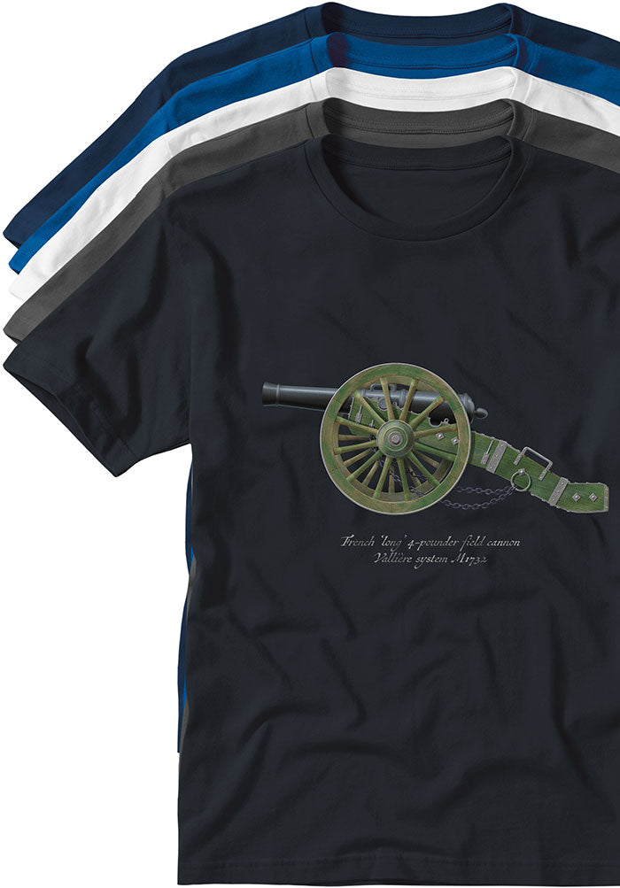 French long 4-pounder field cannon Vallière system M1732 Waterloo TYPOART T-shirts